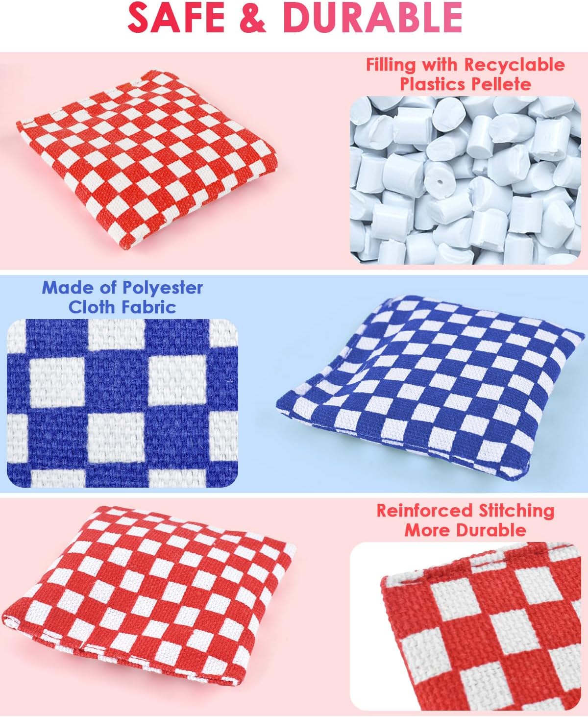 TINDTOP Mini Bean Bags for Tossing - 3.1" x 3.1", Cornhole Outdoor Toss Gaming Colorful Canvas Bean Bags Carnival Games Kids Beanbags Throwing Games for Kids