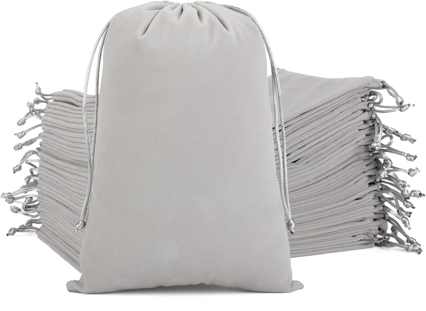 Velvet Drawstring Jewelry Bag, 50Pcs Grey Dice Bag, 7x10 Tarot Card Holder, Or Wrapping Halloween Party Favors, Small Bussiness, Toys, Board Game