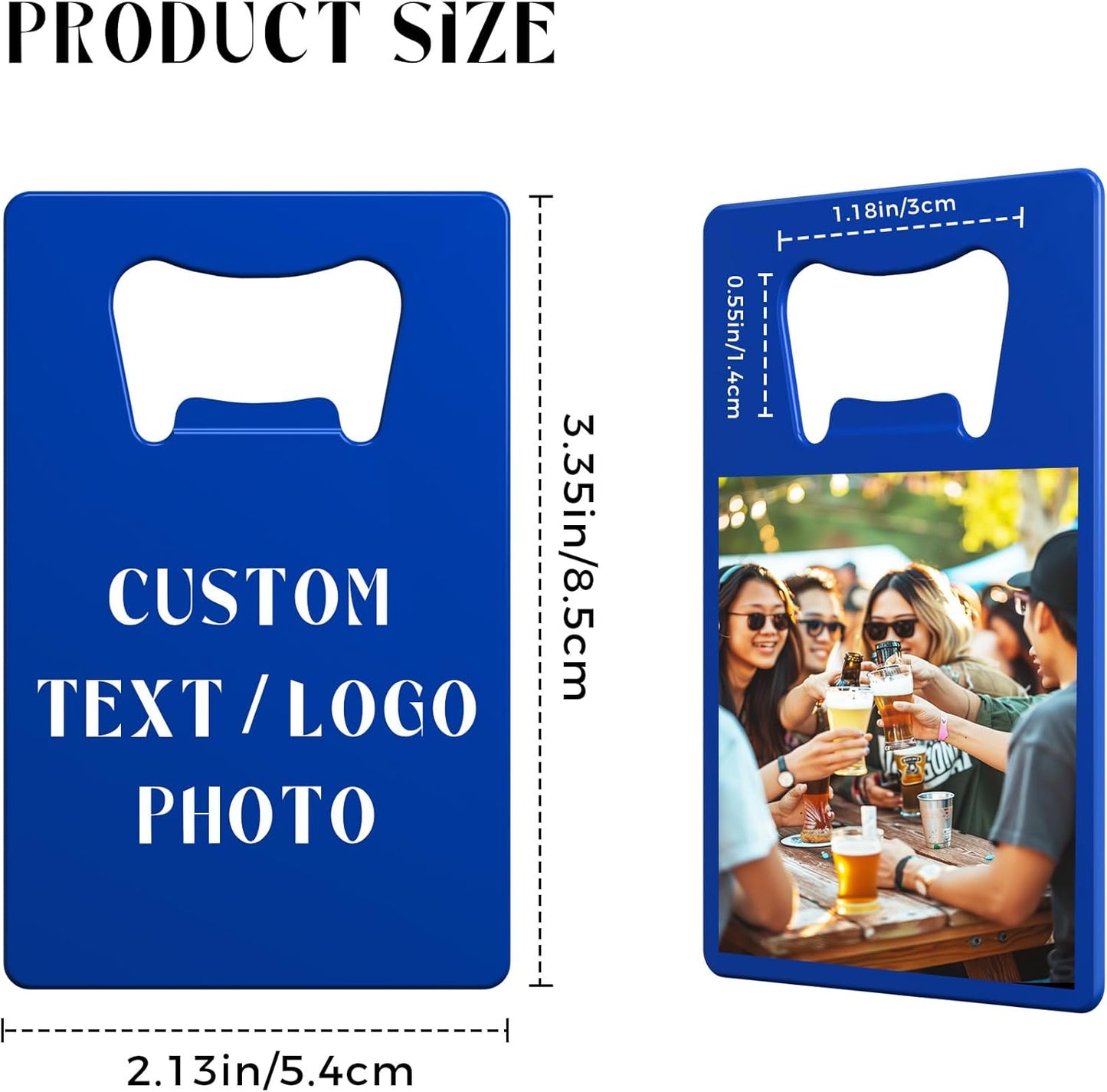 Custom Bottle Opener, 4-80PCS Stainless Steel Beer Can Opener, Double-Sided Full Color Print Personalized Bottle Opener Bulk, Card Bottle Openers for Wedding Favors, Party, Promotion, Groomsmen Gift
