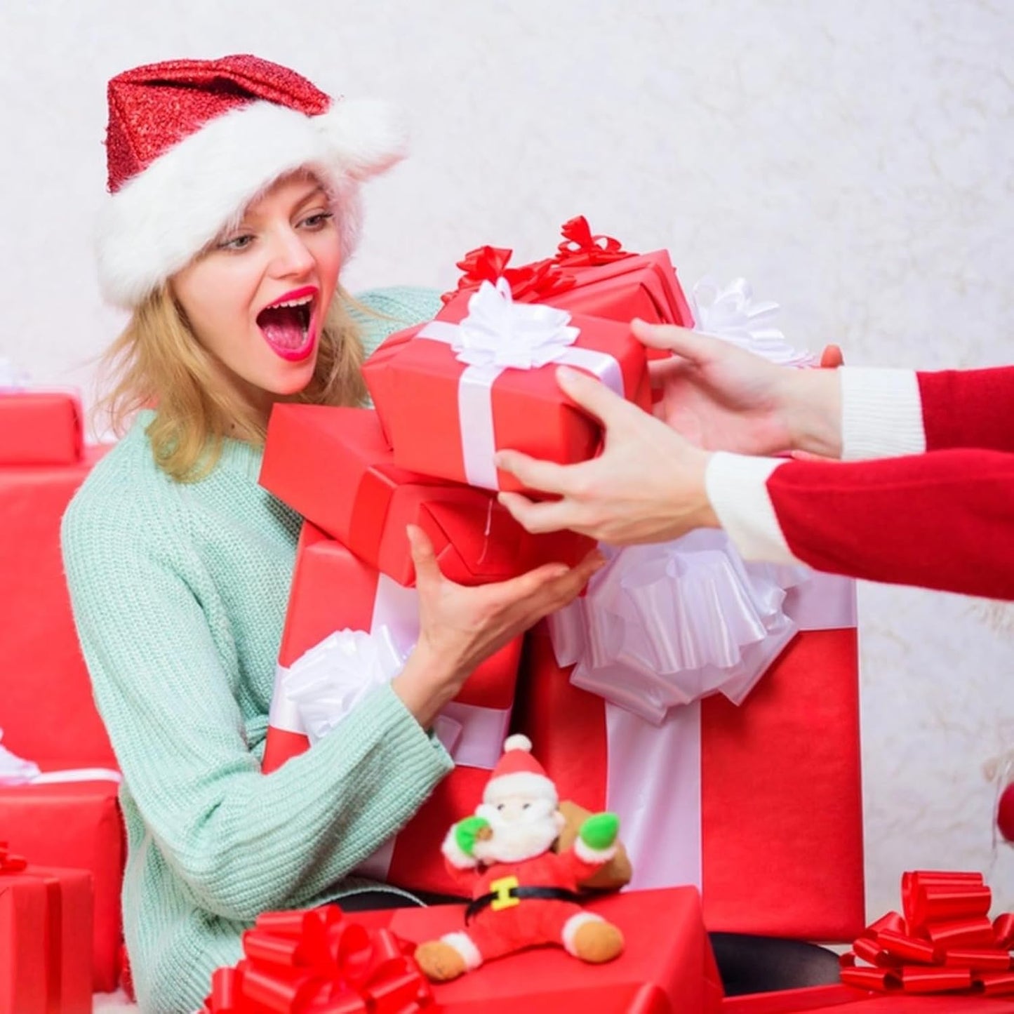 Red Wrapping Paper, 15"x450" Construction Bulletin Board Art Craft Poster Decorative Paper Roll, Mother's Day Valentines Birthday Bouquet Flower Gift Wrap, Wedding Floral Supplies for Women Men Kids