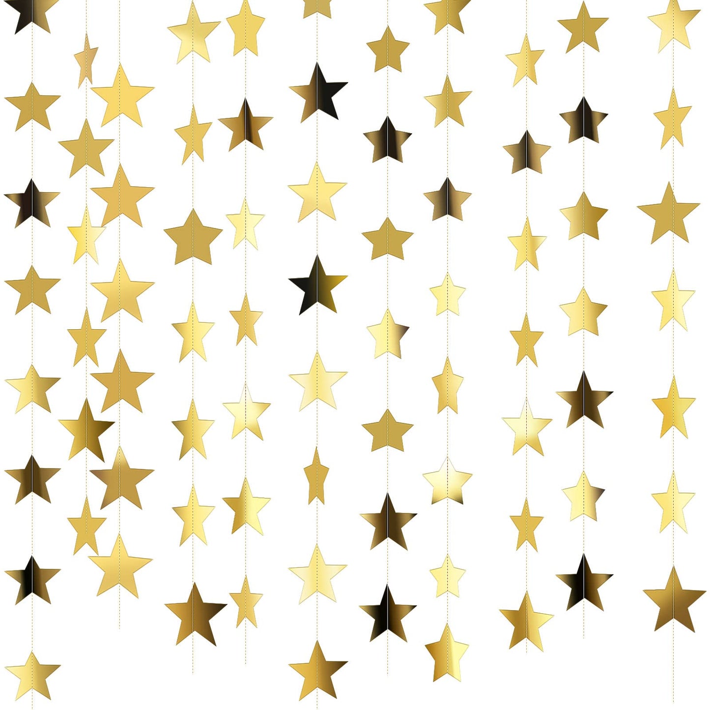 Patelai 130 ft Star Garland Banner Decor,Gold