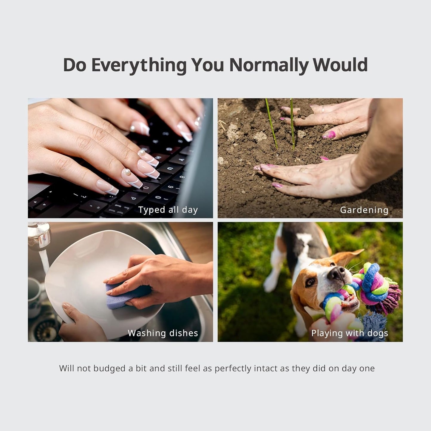 BTArtbox Short Ombre Press On Nails - Square Nail Tips with Glue for Women, Opaque Soft Gel Glue On Nails in 16 Sizes - 32 Stick On Nails Kit, Edge Play