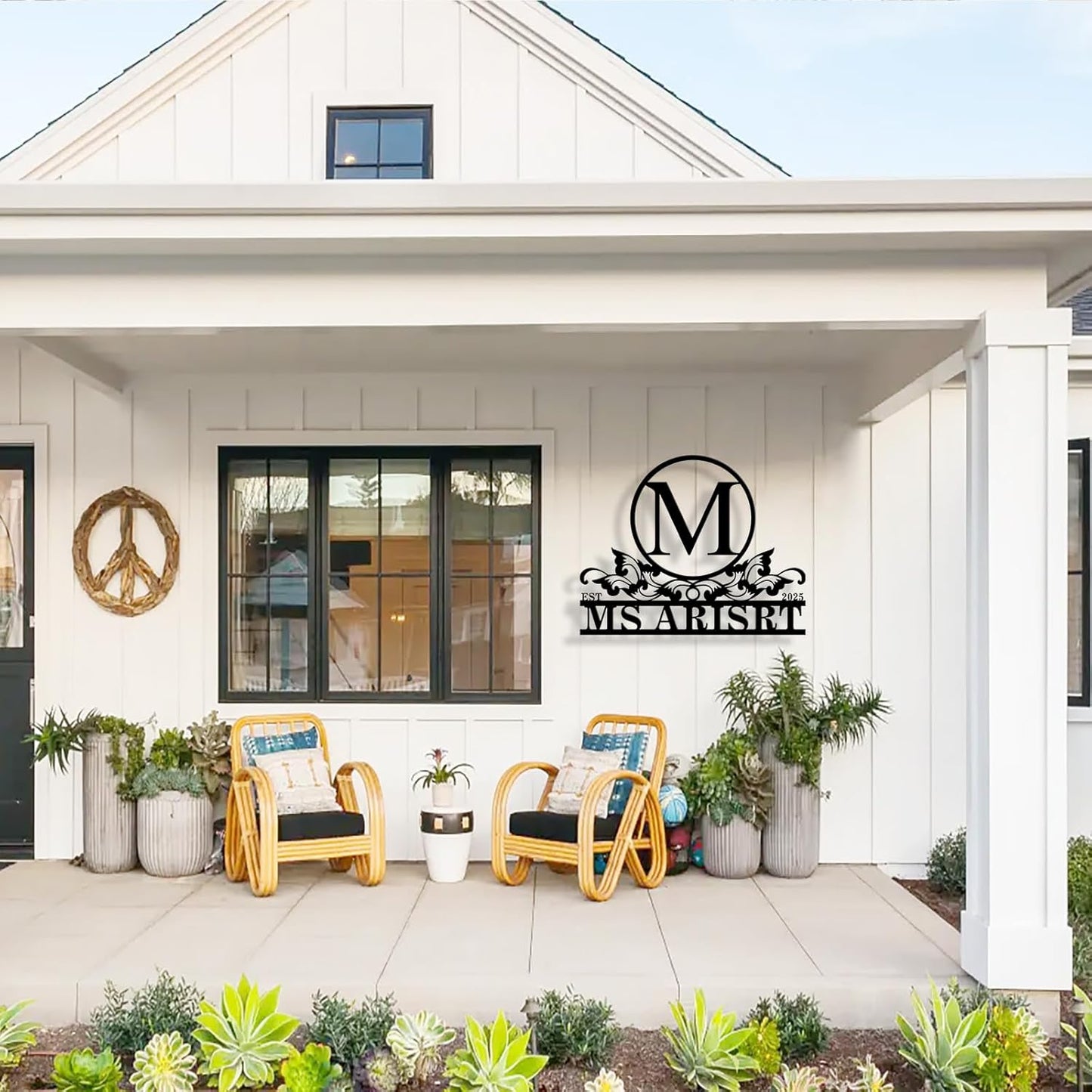 Custom Metal Name Sign, Personalized Family Last Name Signs for Home, Split Letter Monogram Wall Art Decor, Customized Metal Signs for Outdoor, Personalized Wedding Housewarming Gift