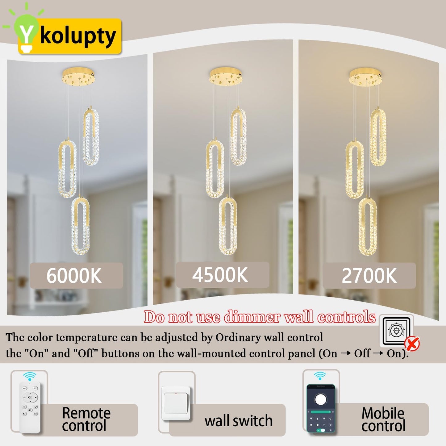 Modern Pendant Light for Kitchen Island Crystal Ring Chandelier Gold LED Pendant Lighting Fixture for Dining Room Kitchen Living Room Foyer Hallway Bedroom