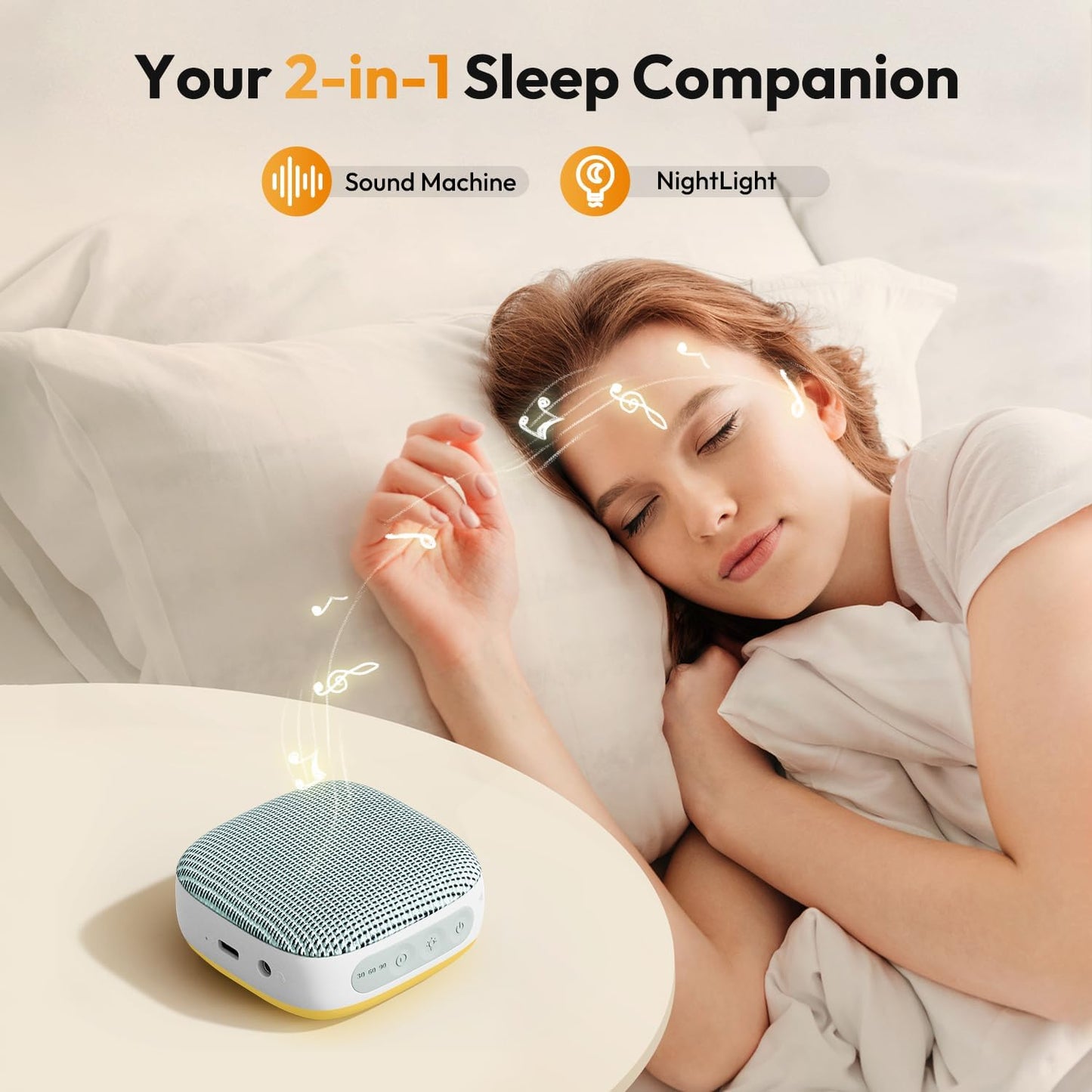 Portable Sound Machine for Travel, White Noise Sound Machine for Sleeping, 52-Hour Lasting Mini Noise Machine with 21 Quality Non-looping Sounds, Headphone Jack, Memory, Timer for Adults,Hotel(Green