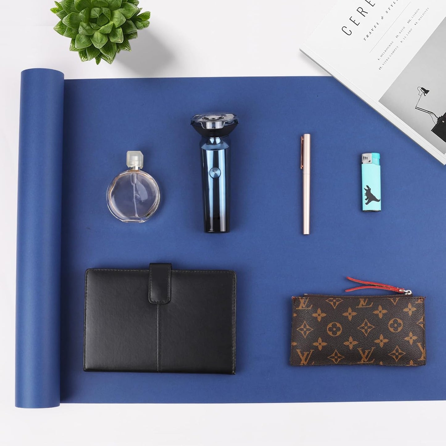 Vanhench 48" x 2400" (200') Navy Blue Wrapping Paper, Solid Color Kraft Craft Paper for Gift Wrap Poster Bulletin Board, School Supplies for Kids, Floral Bouquet Wrapping, Moving Supplies