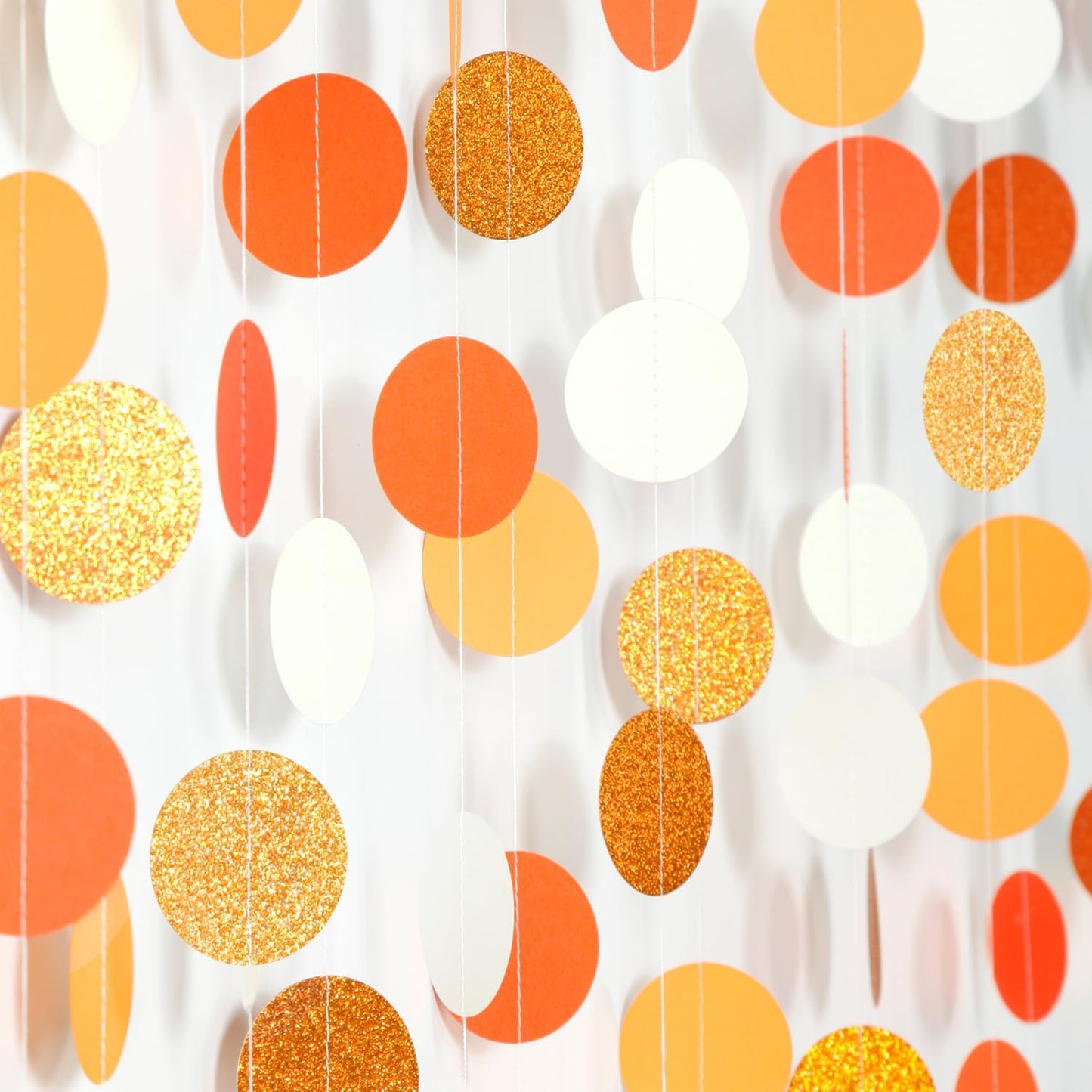 Boho Orange-Beige Baby-Shower Party-Decorations Streamers - 52Ft Neutral Birthday Hanging Paper Garland Banner,Fall Autumn Thanksgiving Rustic Wedding Bridal Classroom Supplies Backdrop Decor Hugtmr