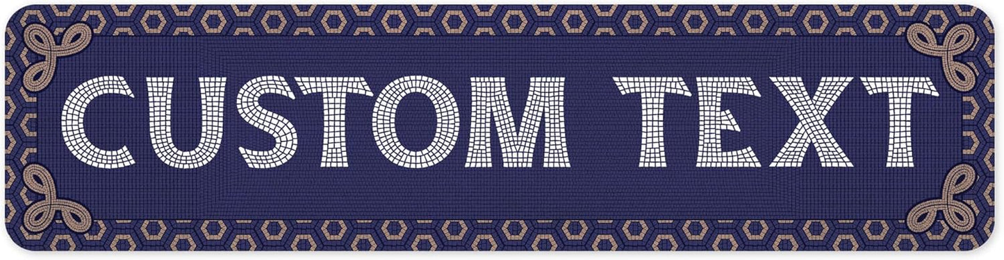 Custom Sign, Custom Street Sign, 11 Font Colors, 13 Font Styles, 4 Hole Options, 22 Sizes, 8x32 Inches, Rust Free DiBound, Fade Resistant, Made in USA by My Sign Center (Fauxsaic 1)