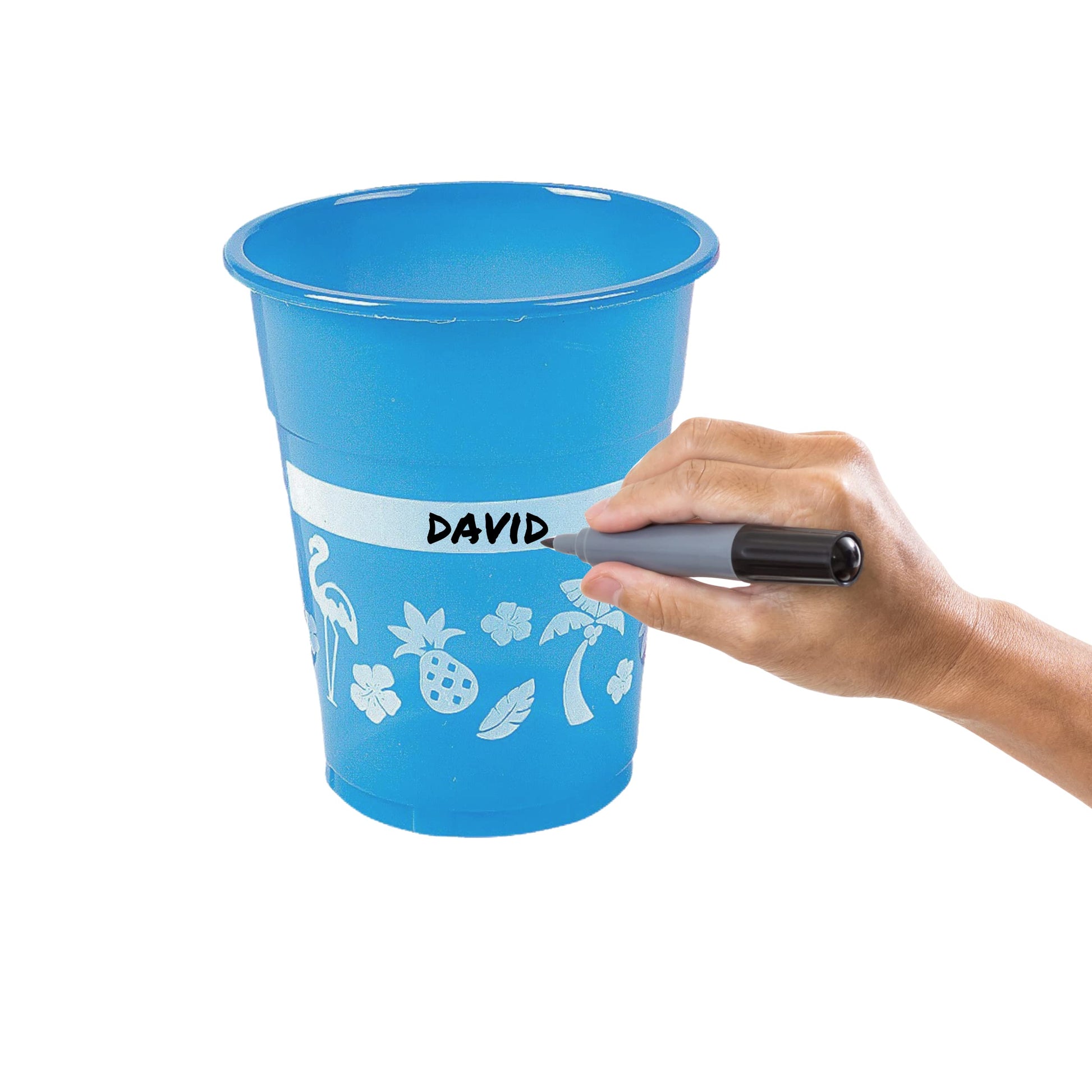4E's Novelty 48 Packs Tropical Party Cups with Parasol Straws - Disposable Plastic Cups 16oz BPA