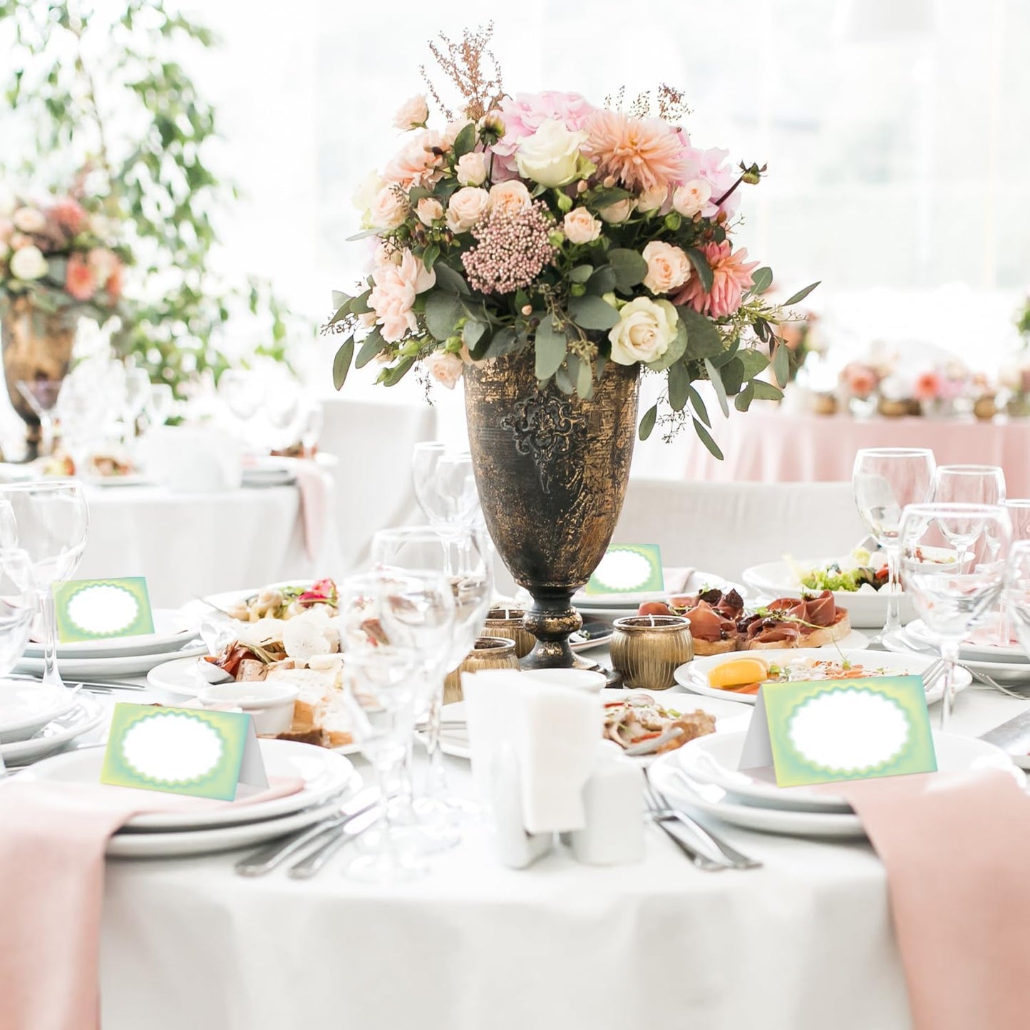 25 Color Gradient Place Cards for Table Seating, Colorful Wedding Name Place Card, Tent Cards for Birthday Baby Shower Bridal Shower Reception Dinner Party Decorations -A01