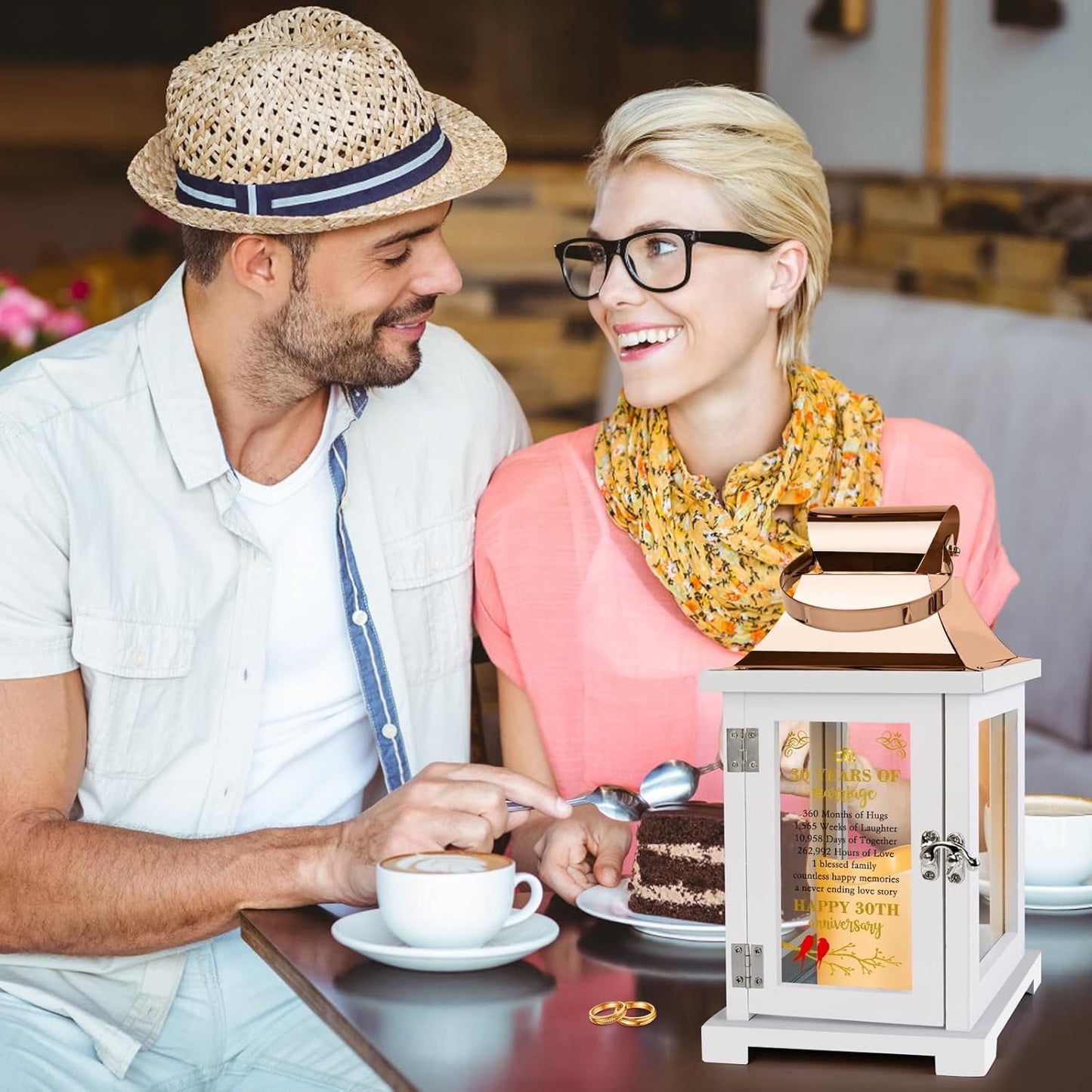 30th Wedding Anniversary Lantern 30th Anniversary Wedding Gifts for Couple Parents Grandparents Husband Wife, Happy 30th Anniversary Decoration