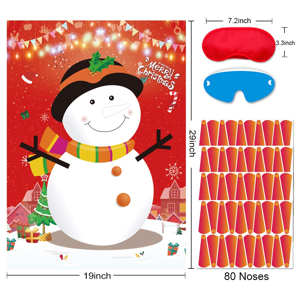 Pin The Nose On The Snowman Games Large Christmas Snowman Games Poster for Kids Christmas Snowman