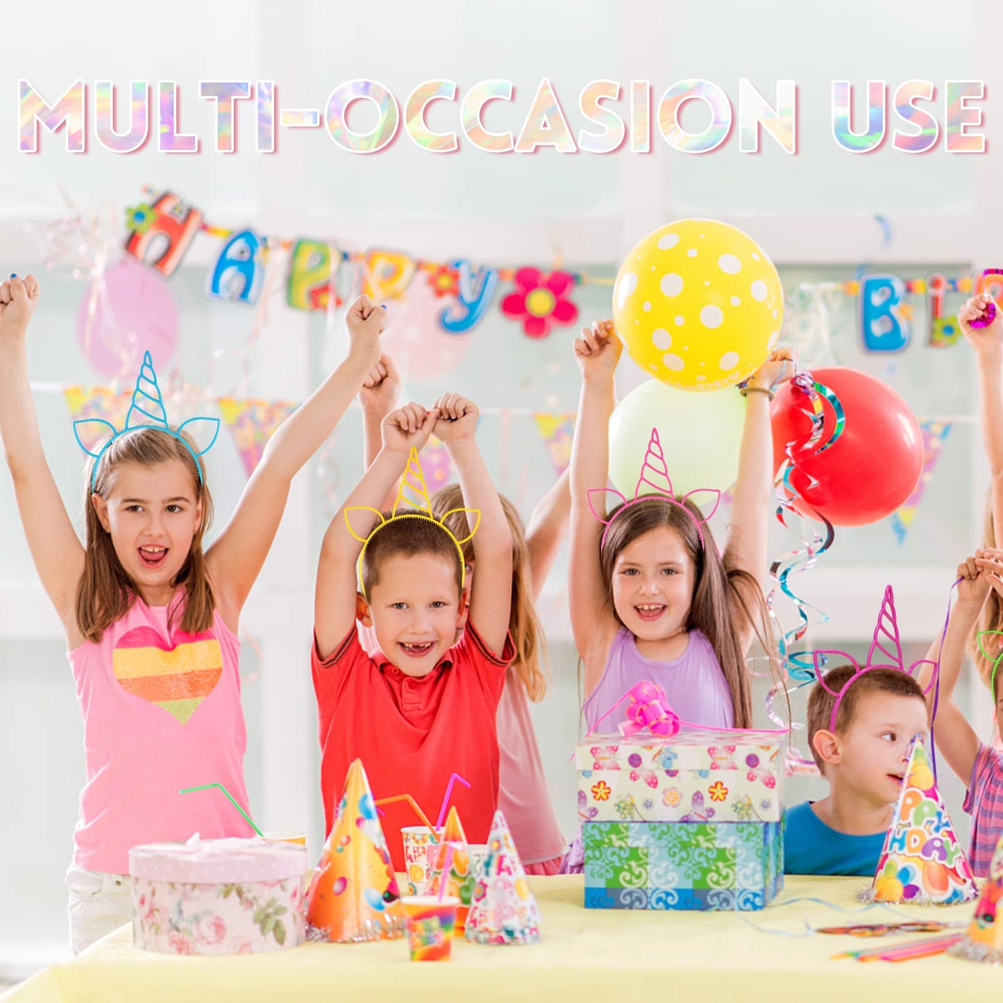 Zddaoole 24 Pcs Unicorn Headbands Unicorn Birthday Party Favors,Plastic Hairbands for
