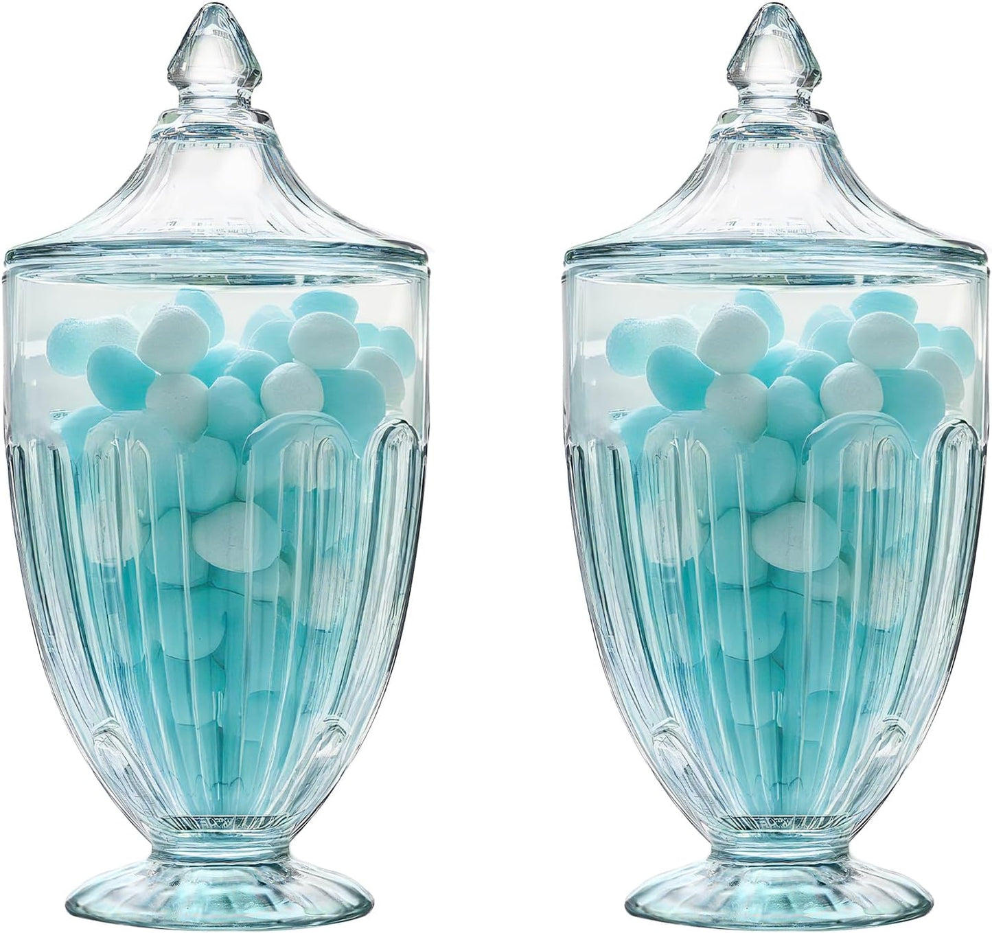 ZEERSHEE 2 Pack 26oz Glass Candy Jars with Lids Clear Decorative Storage Jar for Candy Cookies Wedding Party Favors
