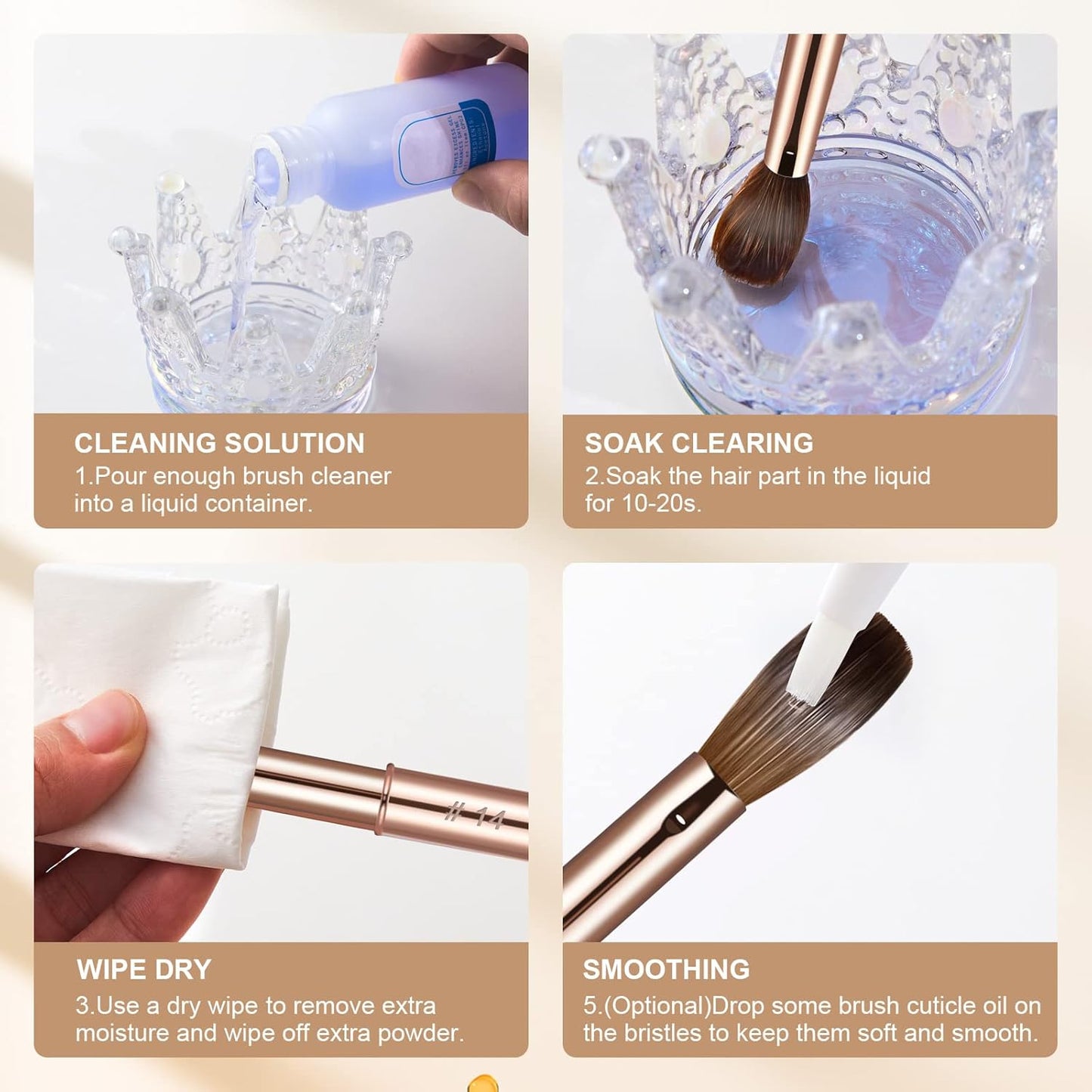 Acrylic Nail Brush Size 10,KEMEISI 100% Pure Kolinsky Nail Art Brushes Sturdy Handle Oval Shaped Acrylic Powder Nail Design Tools for Professional Manicure DIY Home Salon (Gold)