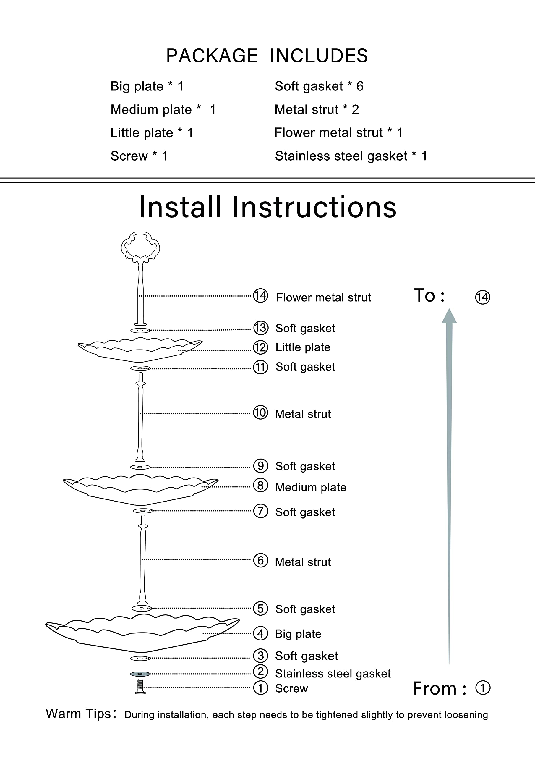 Sumerflos 3 Tier Porcelain Cupcake Stand, Tiered Serving Cake Stand, Square White Embossed Dessert