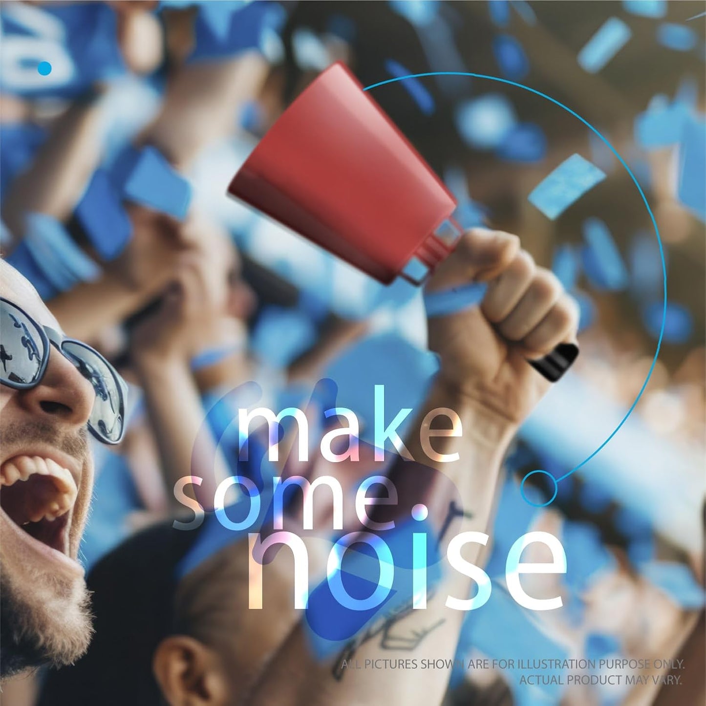 Deke Home - 2 Pack 10 Inch Steel Cowbells with Handle, Loud Noise Makers for Football, Sports, Parties, Competitions, School Spirit & Safety, Large Hand Bell for Cheering & Percussion Instrument