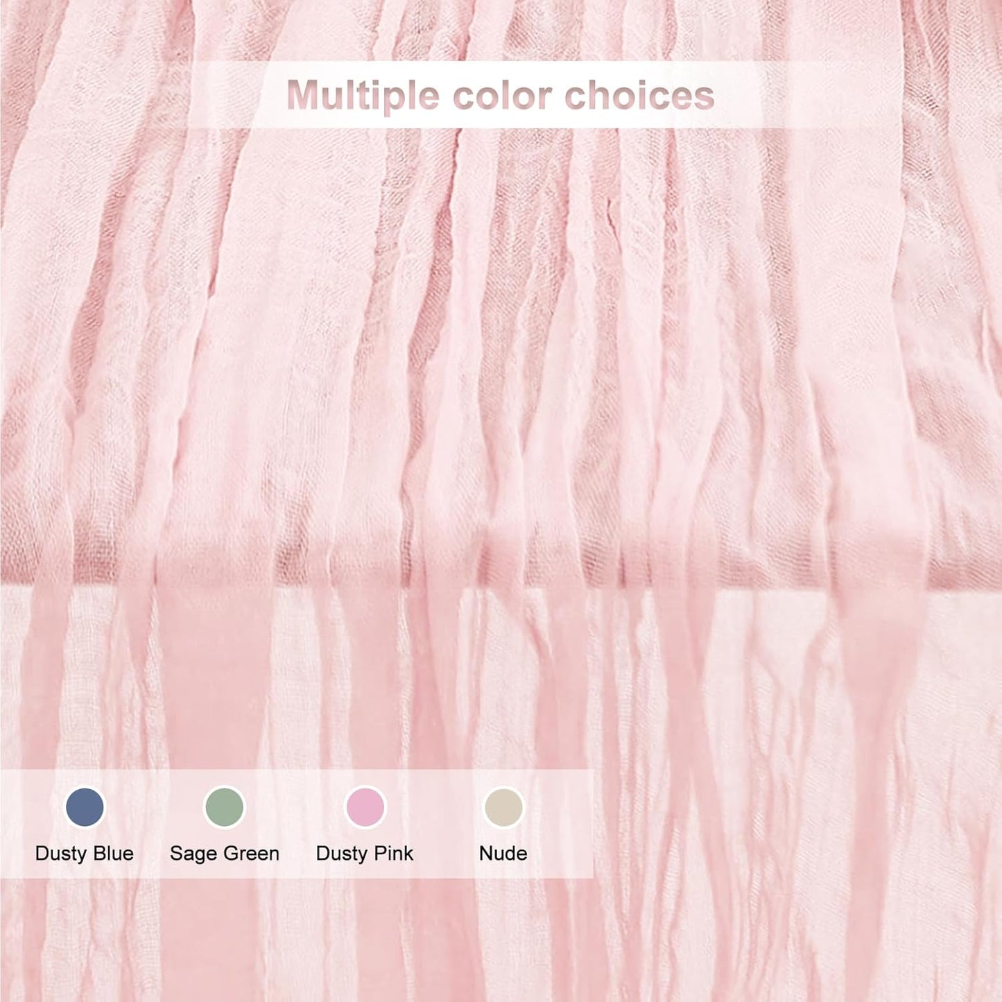 6 Pack Dusty Pink Cheesecloth Table Runner 35x120 Inch 10Ft Rustic Gauze Cheese Cloth Table Runner Sheer Cheesecloth Table Runners for Wedding Party Bridal Shower Decoration