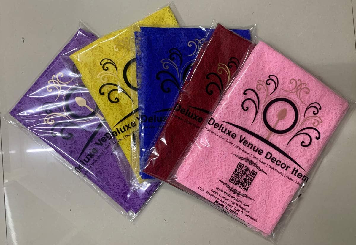 MDS Pack of 20 Wedding 12 x 108 inches Lace Table Runner for Wedding, Decorations for Birthday Parties, Banquets, Graduations, Engagements, and Runners fit Rectangle, Round Table- Ivory