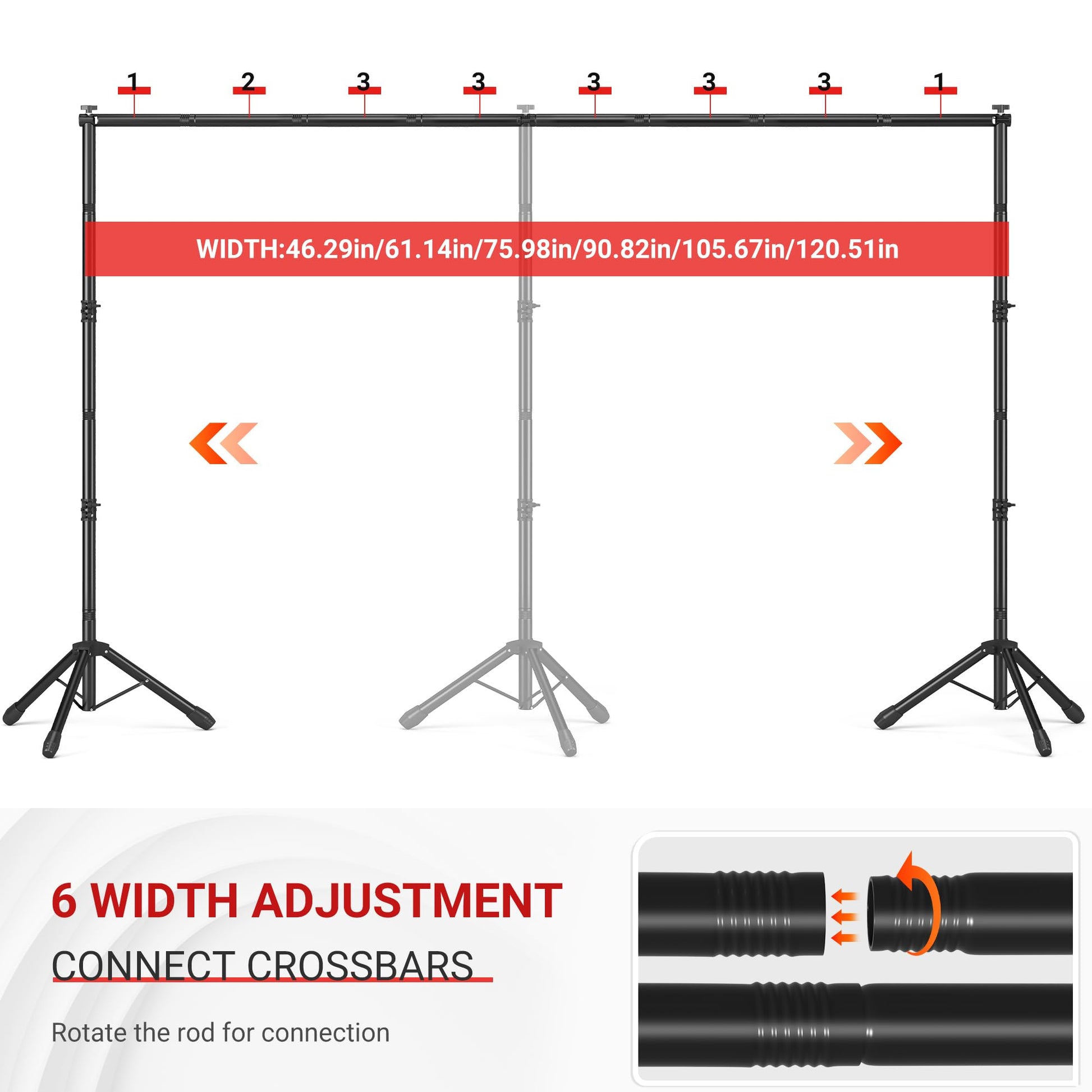 Backdrop Stand, Adjustable 10x7.5 FT Background Stand Backdrop for Parties, Photo Video Studio