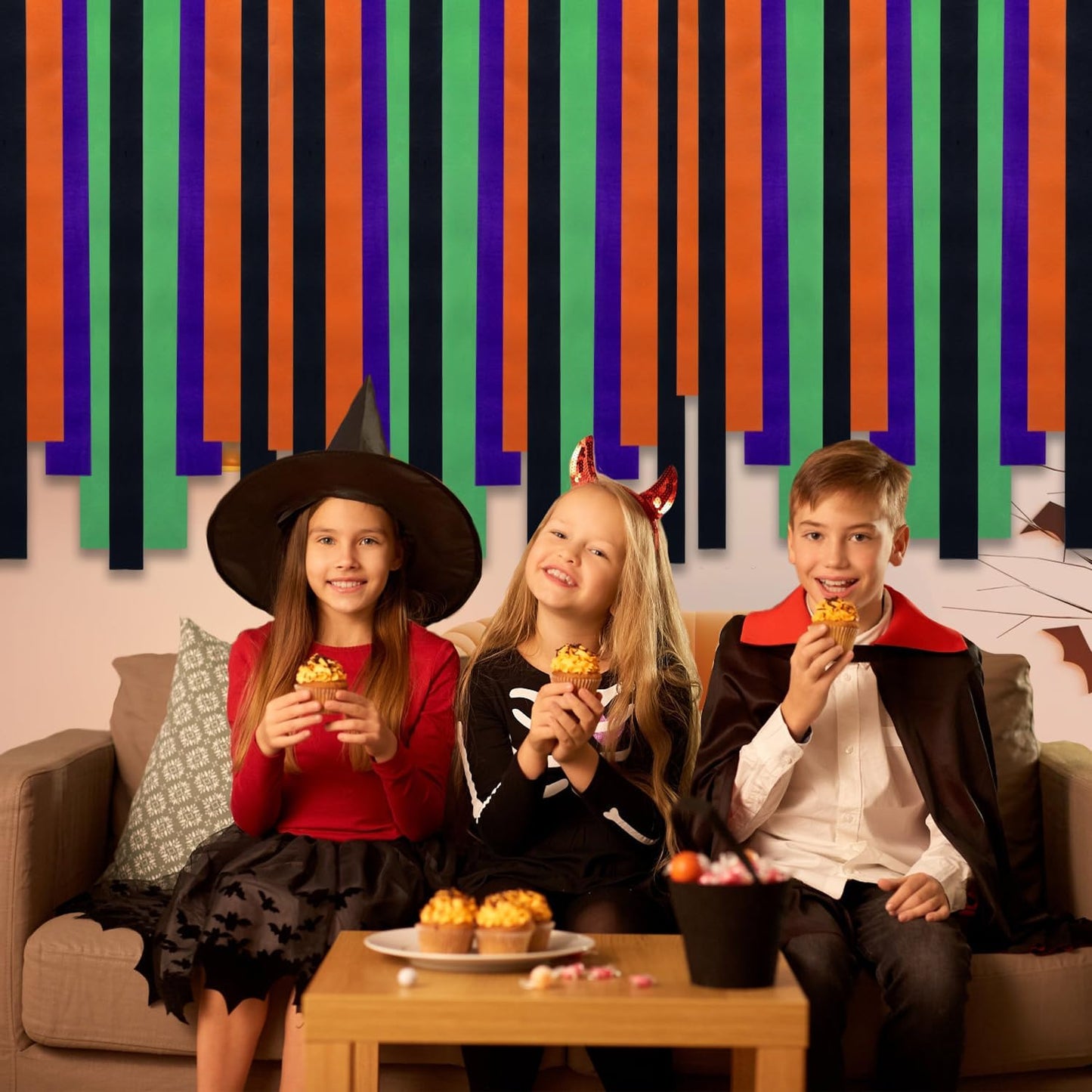 Crepe Paper Streamers 8 Rolls 656ft Orange Purple Black Green Tassels Streamer Paper for Halloween Theme Party Birthday Decorations Decor Indoor Home Horror Party Hanging Backdrops Supplies