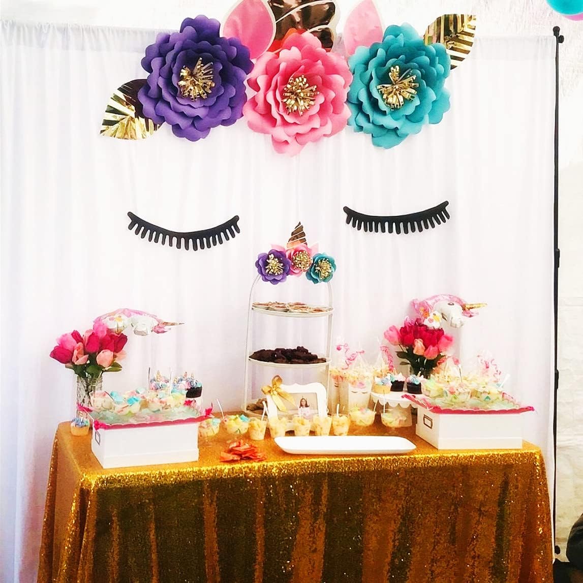 Poise3EHome White Sequin Backdrop Curtain, 10Ft x 10Ft White Glitter Photography Background Curtains, Sequence Backdrop Drapes for Wedding Party Festival Decor