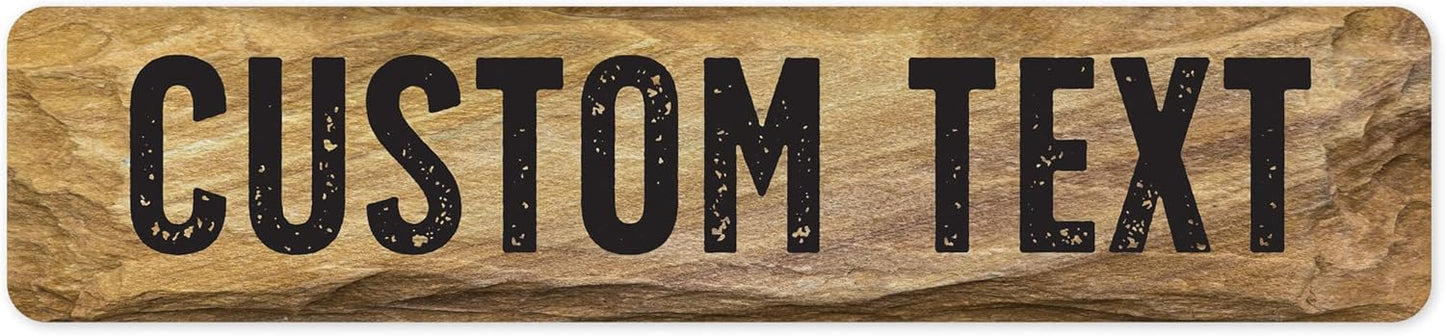 Custom Sign, Custom Street Sign, 11 Font Colors, 13 Font Styles, 4 Hole Options, 22 Sizes, 4x18 Inches, Rust Free DiBound, Fade Resistant, Made in USA by My Sign Center (Stone)