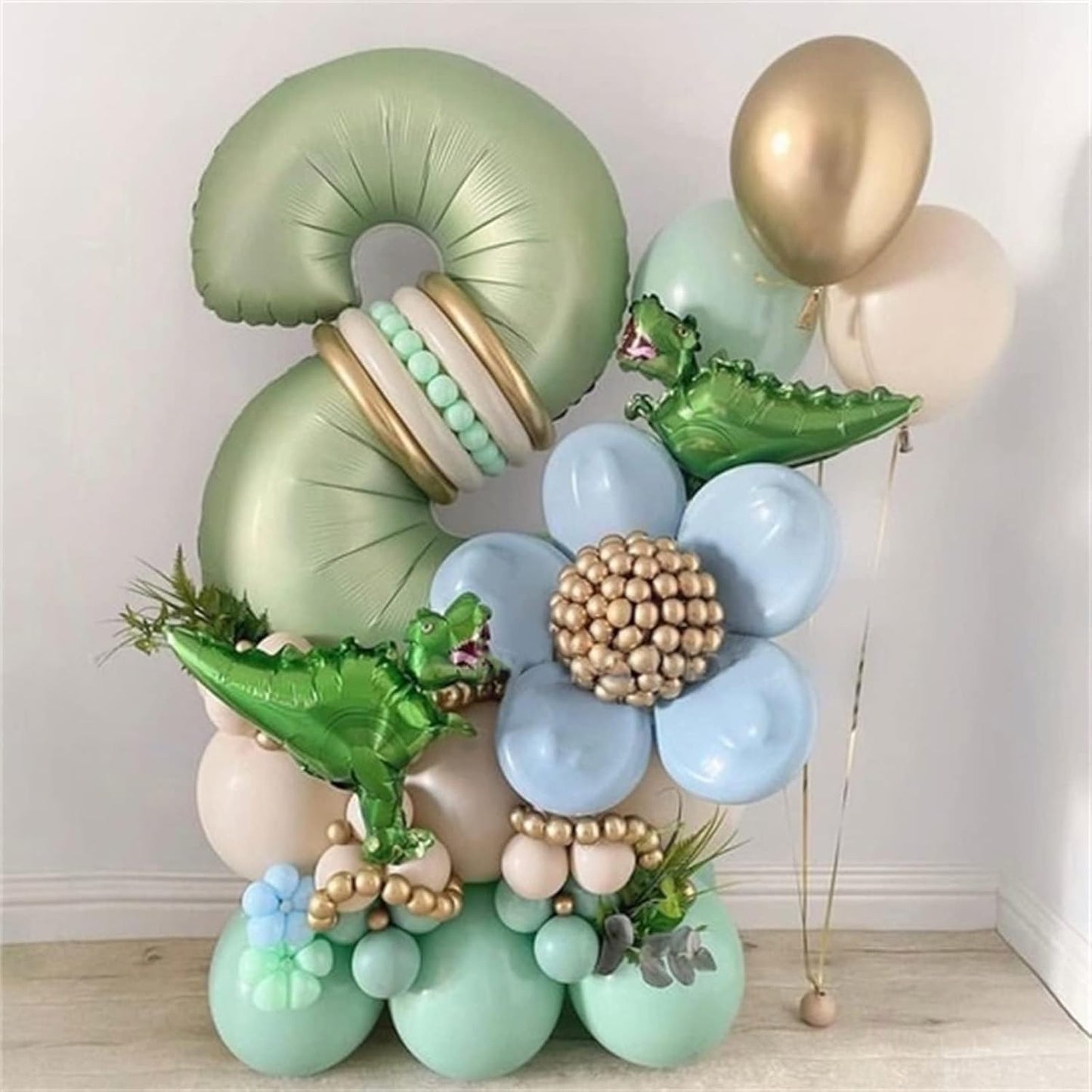 40 Inch Balloon Number 0 Sage Green, Large Foil Olive Green Number Balloons Set 0-9, Digital 0 Helium Balloons for Boys Girls 10th 20th Birthday Anniversary Jungle Safari Party Decoration Supplies