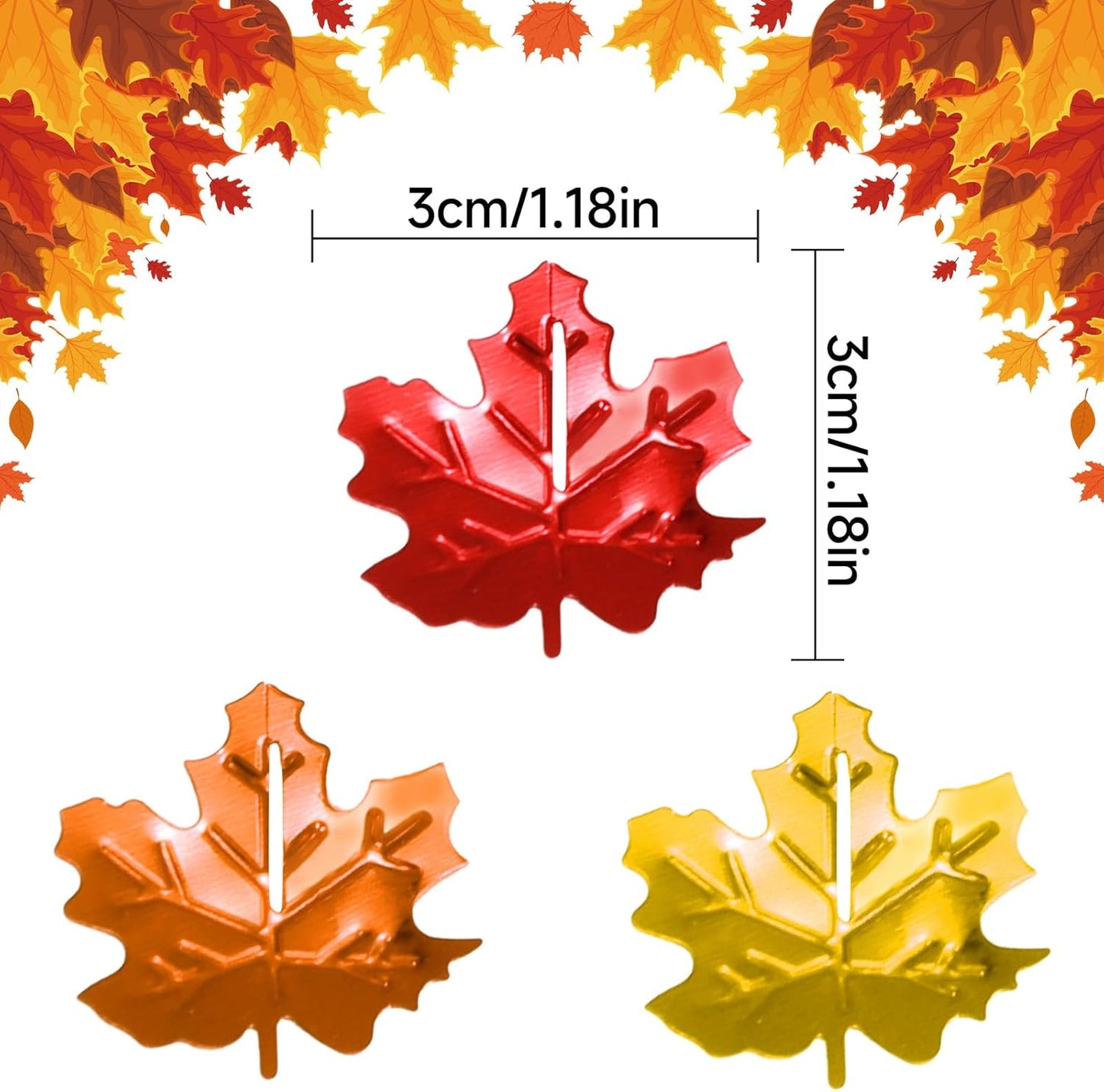 200 Pieces Fall Confetti, Thanksgiving Maple Leaves Acorn Sprinkles Foil Metallic Table Scatter Confetti for Fall Party