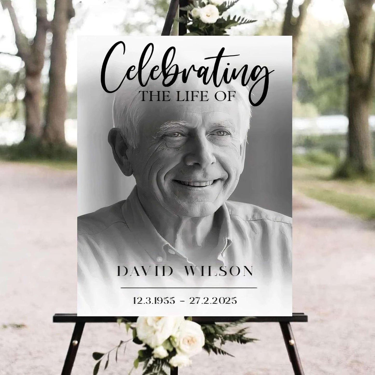 Personalized Funeral Welcome Signs, Celebration Of Life Yard Sign, Celebration Of Life Decoration, Custom Memorial Signs, Minimalist Celebrate of Lifes Sign With Photo, Memory Signage For Funerals #9