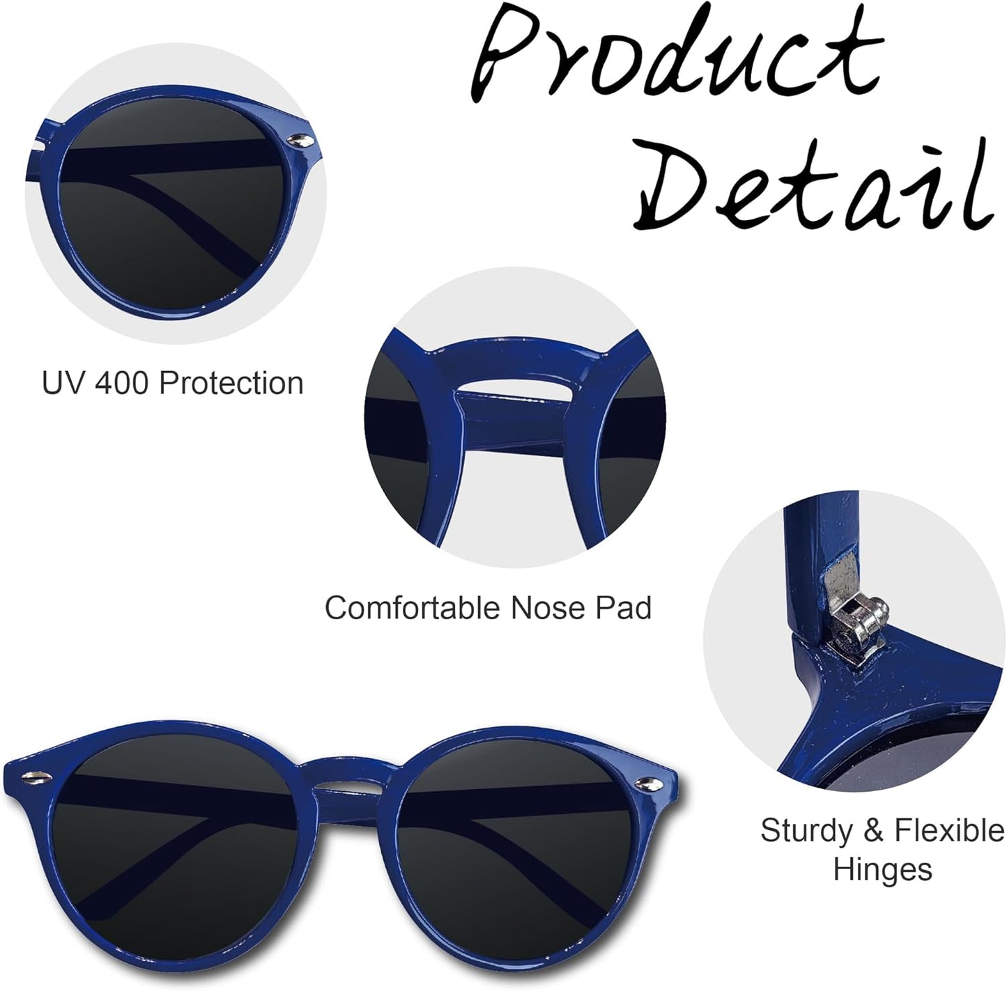 LADY&HOME Bachelorette Party Cat Eye Sunglasses - Bridesmaid & Bridal Shower Supplies, 10pcs Round Weddings Sunglasses