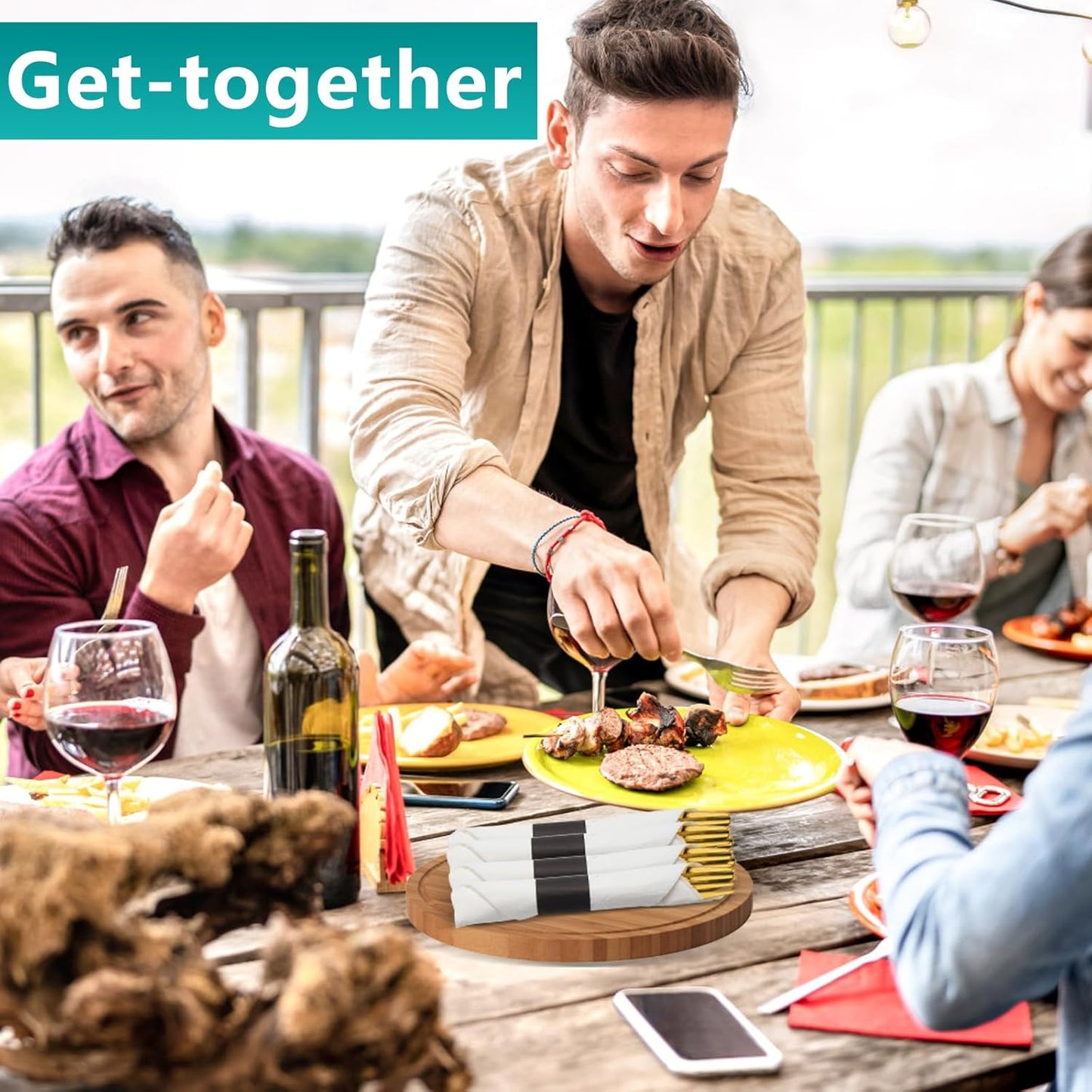 Paper Napkin Bands (Black Box of 2000), Napkin Rings Self Adhesive,Silverware Wraps Bands,XY-20002