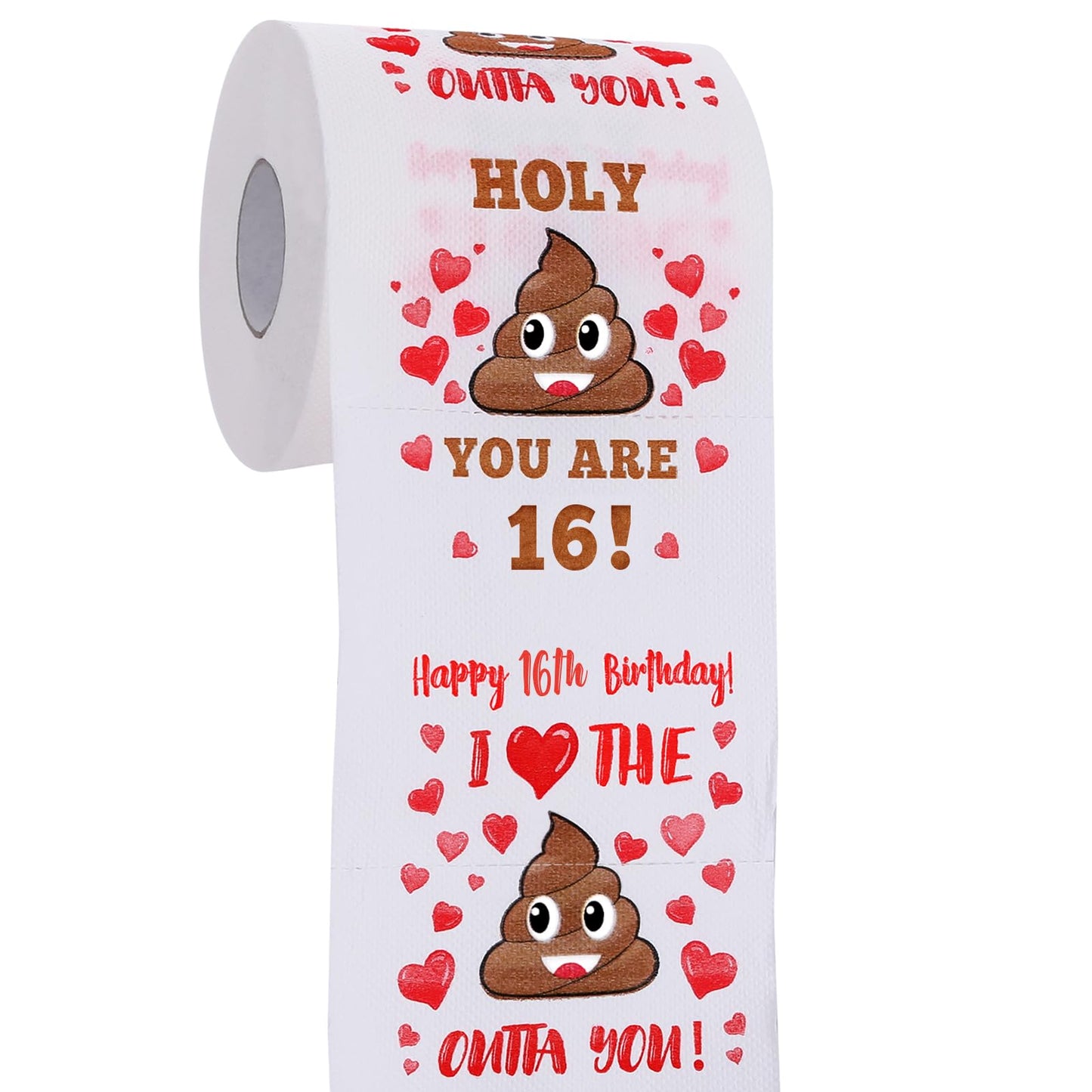 16th Birthday Gifts for Boy or Girl - Happy Prank Toilet Paper - 16th Birthday Decorations, Party