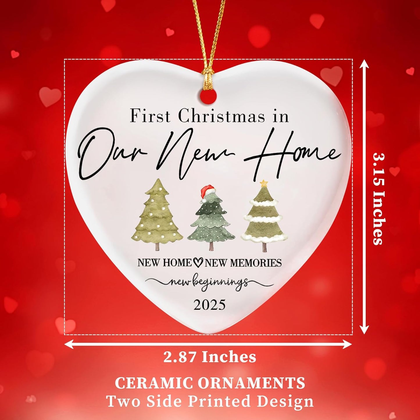 House Warming Gifts New Home,New Home Ornament 2025 Glass Ornament 2025,Home Gift Ideas,First Christmas House Ornaments