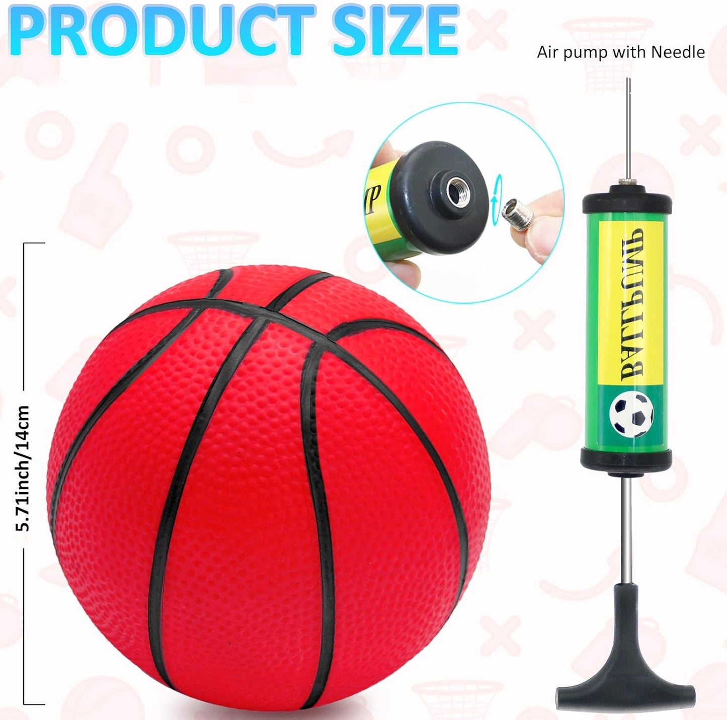 42Pcs 5" Mini Basketball Balls Bulk Small Basketball Set, PVC Small Basketball for Over The Door Basketball Hoop Games Party Favors Indoor Outdoor Play Adults Kids Pool Beach Colorful