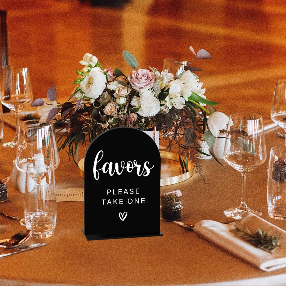 Acrylic Wedding Sign, Bridal Shower Decorations, Favors Please Take One Sign for Ceremony, Modern Font Table Signs, Acrylic Table Top Signs for Wedding Reception and Event Party (Black)