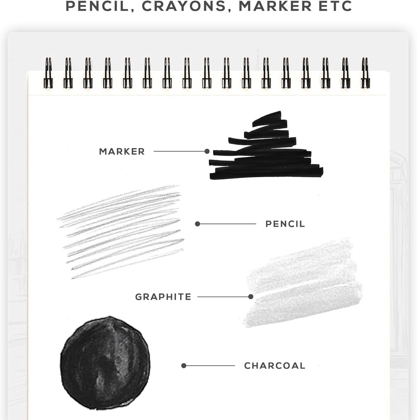 BEECHMORE BOOKS 9x12 Spiral Sketchbook ??140 GSM Acid-Free Paper, 100 Perforated Pages, A4 Art Sketch Pad for Drawing & Sketching, Artists, Adults