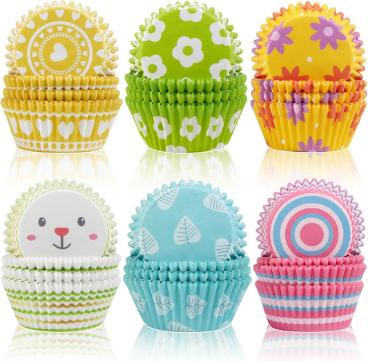 600 Count Easter Cupcake Liners for Baking Mini Baking Cups Easter Holiday Cupcake Wrappers for Birthday Party Decorations Candy Make Baking Supplies