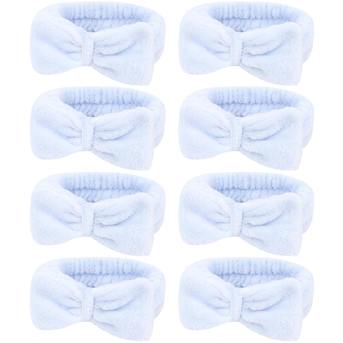 Semato 8 Pcs Blue Spa Headband Bachelorette Party Favor Set Skincare Headbands for Women Gifts and Party Supplies (Blue)
