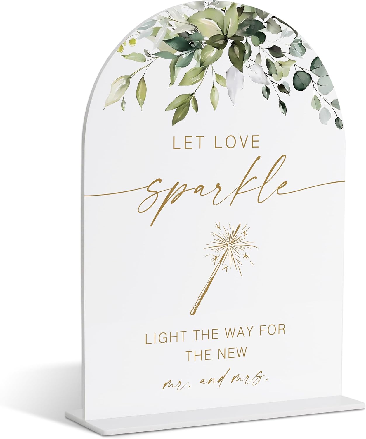 Let Love Glow Sign, Greenery Gold Bridal Shower Decorations, Wedding Glow Sticks for Reception, Marriage Signs for Ceremony and Reception, Engagement Party Decor, Wedding Table Acrylic Decor - 36