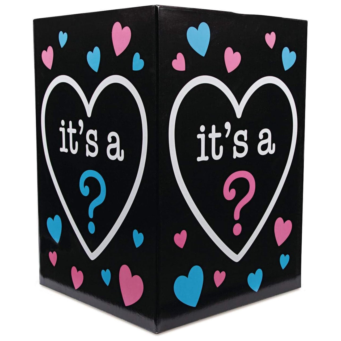 Fun Express Gender Reveal Balloon Box for Baby Shower Party - Premium 24 Inch Tall Black Cardboard