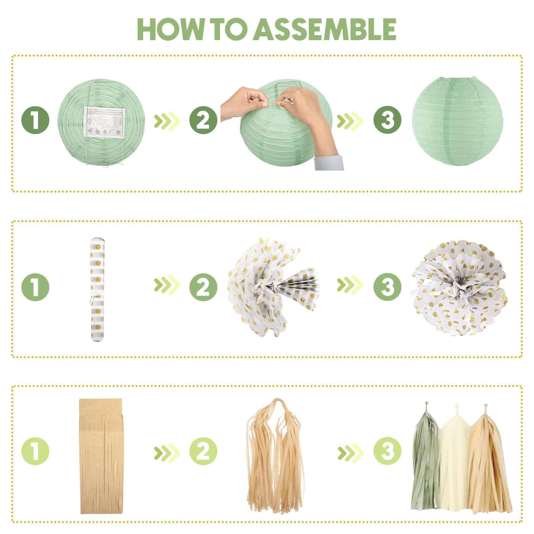 Amandir Sage Green Baby Shower Decorations Welcome Baby Banner