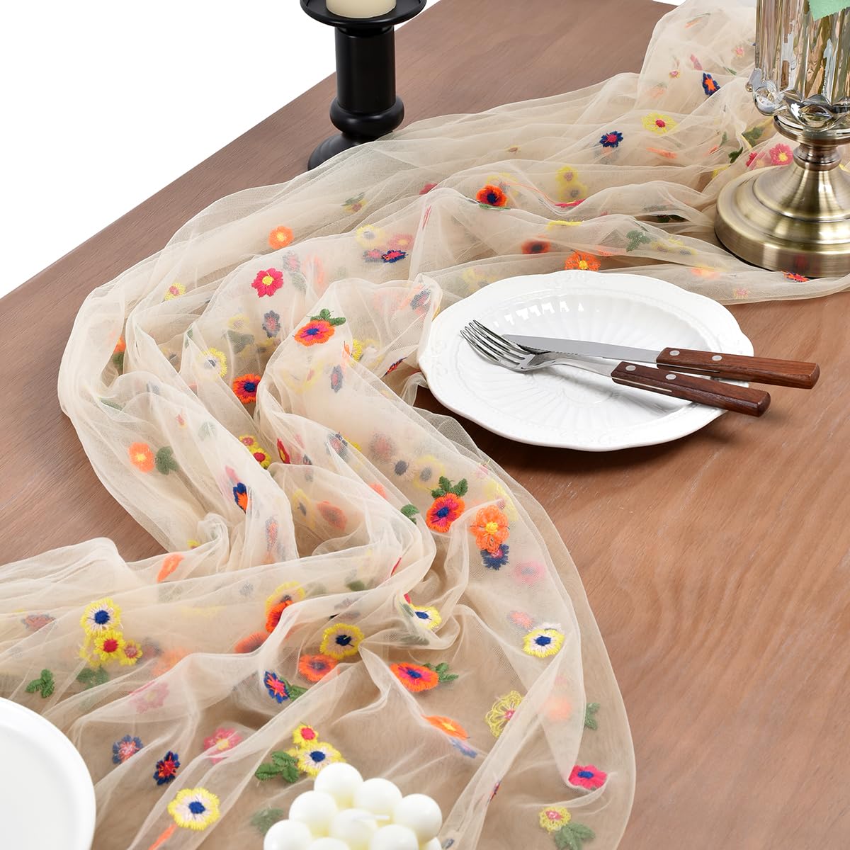 Flower Table Runner Floral Daisy Summer Birthday Party Garden Wedding Decor