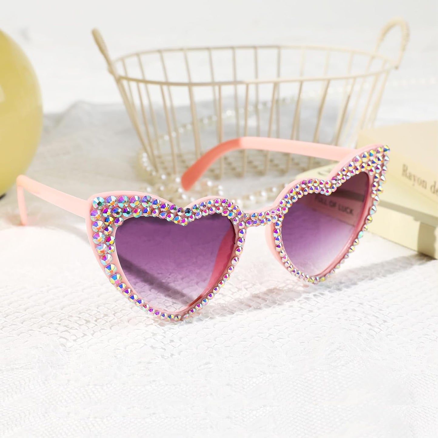 YOGFIT Heart Sunglasses for Women Fashion Classic Love Eye Protection Sunglasses Vintage Cute Heart Sunglasses