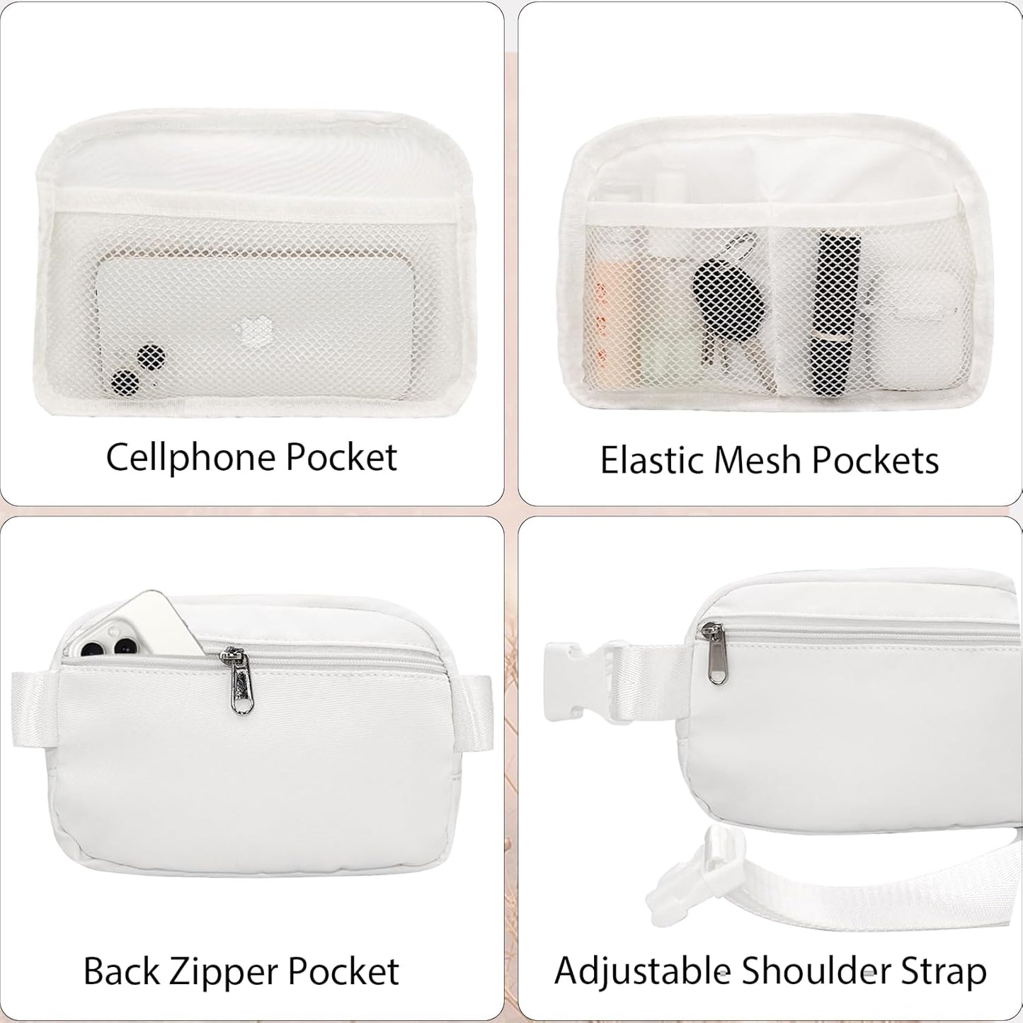 Lamyba 3pcs Bachelorette Party Decorations Bride Veil,Pearl Bride Fanny Pack&Pearl Bride Headband Bachelorette Party Favors/Accessories Bachelorette Gifts for Bride Bridal Shower Gifts