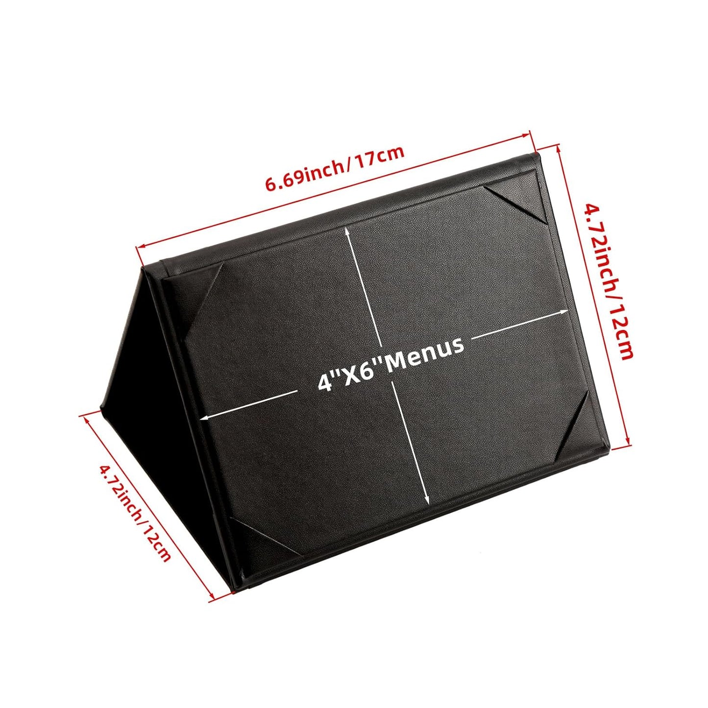 Menu Covers - Set of 10 Double-Sided Table Tent Cards for Restaurant, Dinner Party, and Bar Menus - Includes Bill Holder and Reserved Seating Signs - Easy to Clean and Foldable (10, 4"x6"Trifold)