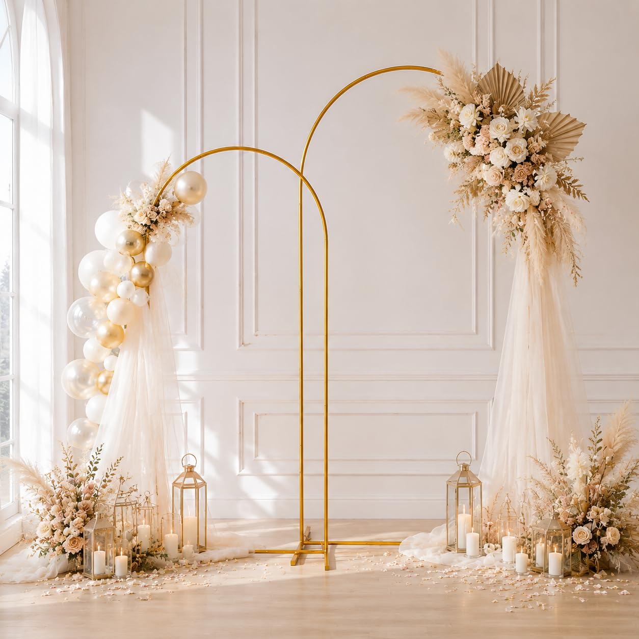 2 Pack Arch Backdrop Stand (7.2FT/6FT), Balloon Arch Stand