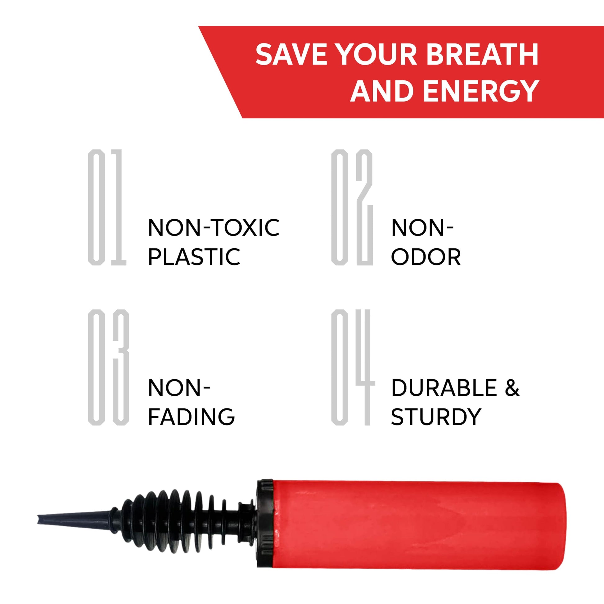 RMTech Balloon Pump, Inflator for Balloons, Toy Blower, Foil and Confetti Professional Pumper, Dual