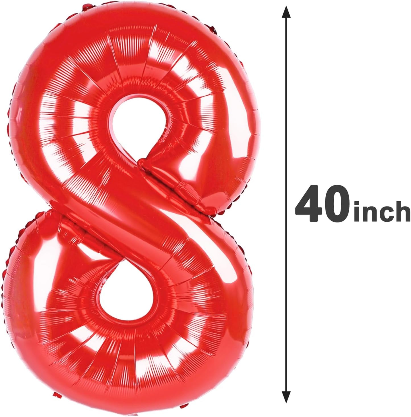 Number Balloon 40 Inch Red 8 Balloon, Red Number 8 Balloon Birthday Decorations, 8 18 28 38 80 Birthday Balloons, 8th Red Party Wedding Graduations Supplies