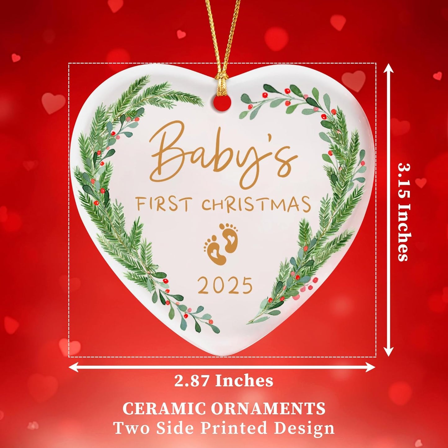 Baby's First Christmas Ornament 2025,Babys First for Girl,Boy Crystal Glass Ornaments with Box Newborn Gifts Keepsak